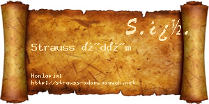 Strauss Ádám névjegykártya